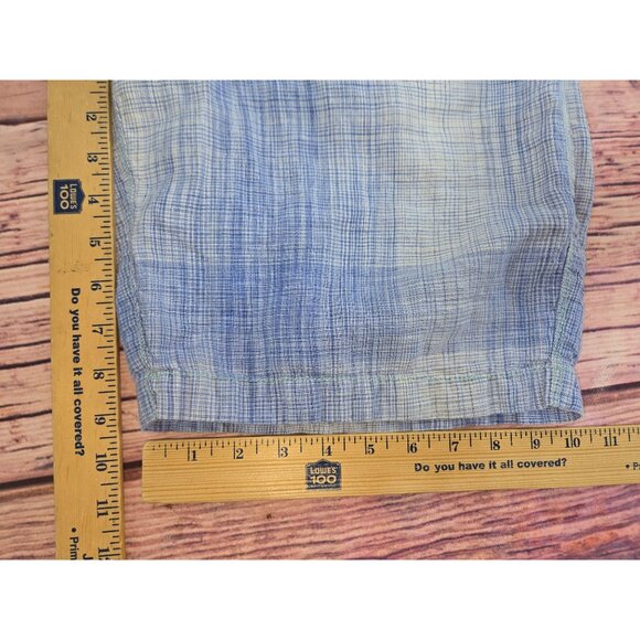 Tommy Bahama Mens Relax Linen Shorts Size 33 Blue Plaid Casual Summer - Picture 6 of 6